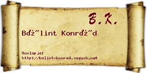 Bálint Konrád névjegykártya